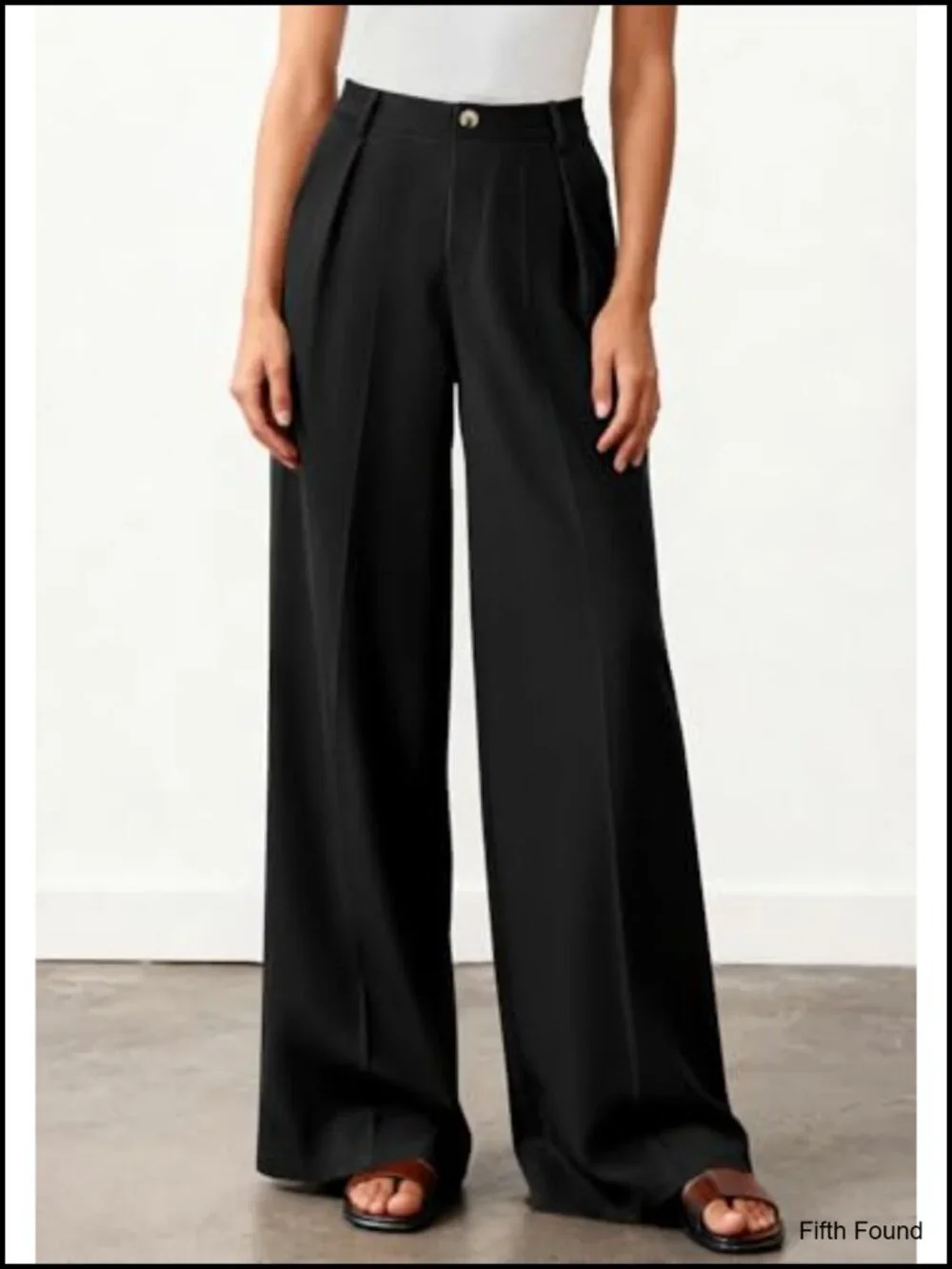 Wide Leg Palazzo Pants, High Waisted with Pockets, Casual Work Trousers